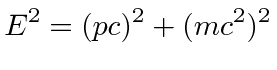 \bgroup\color{black}$ \displaystyle E^2=(pc)^2+(mc^2)^2$\egroup